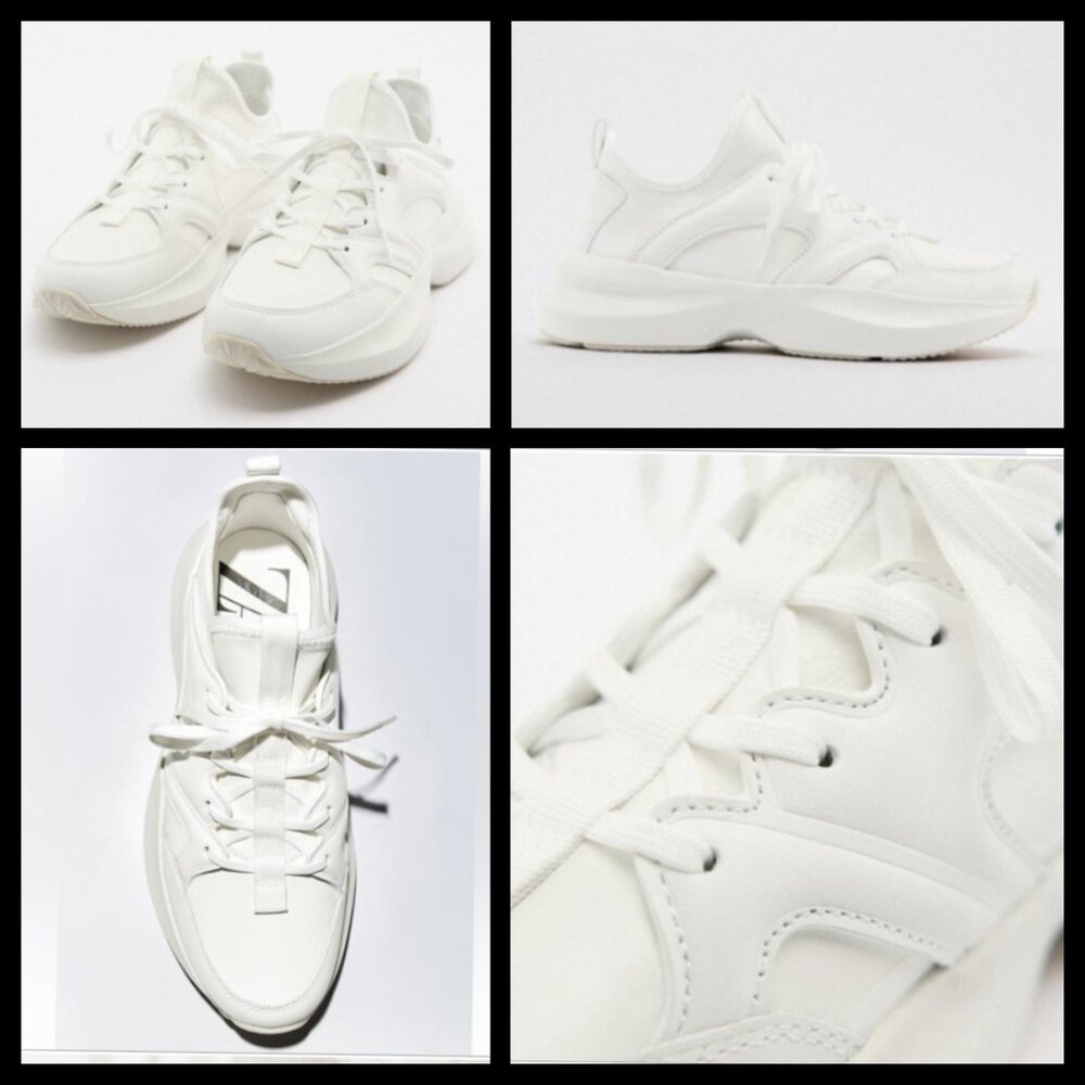 Zara Leather Sneakers - Running Shoes - NWT - Picture 16 of 16